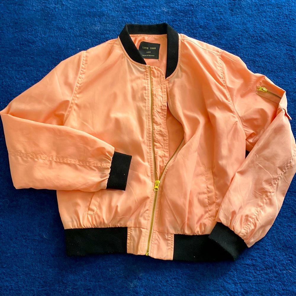 Pink bomber jacket by Love Tree size L